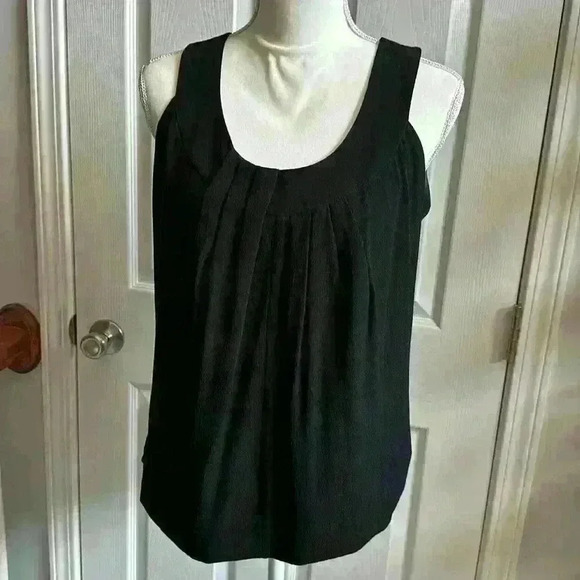 Kate Spade New York Top Blouse Sleeveless Black Pleated EUC Viscose Women Med - Picture 1 of 11